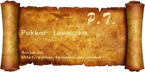 Pekker Tavaszka névjegykártya